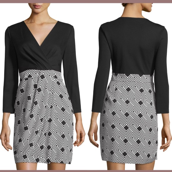 Diane Von Furstenberg Gianna Faux Wrap Silk Blend Dress Size 2 - Picture 2 of 11